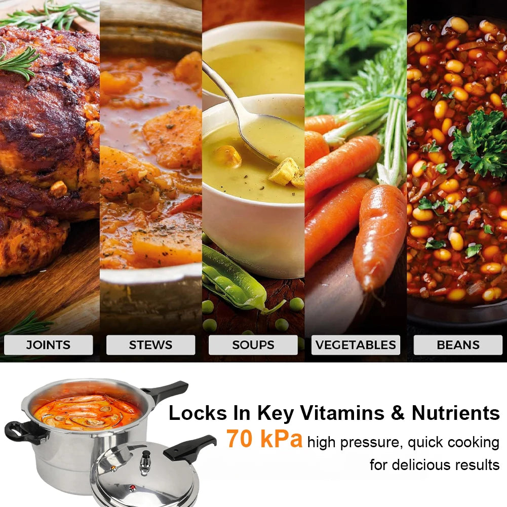 Pressure Cooker with Steaming Plate Small Pressure Cooker Household Stovetop Pressure Canner for Gas Stove Induction Cooker