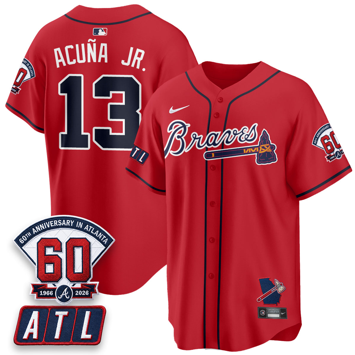 Atlanta Braves 2026 60th Anniversary Vapor Limited Jersey - All Stitched
