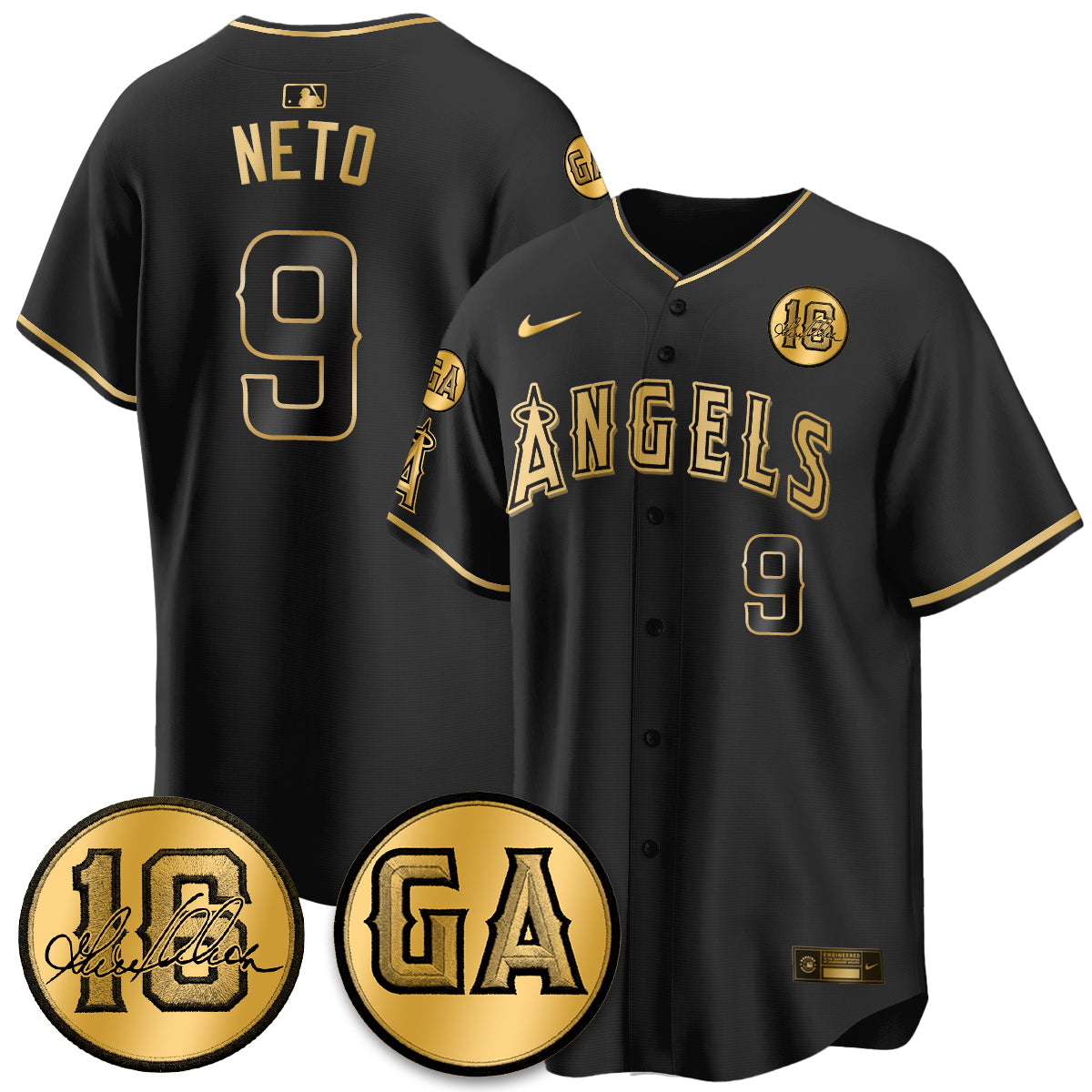 Los Angeles Angels Garret Anderson Tribute Patch Vapor Jersey - All Stitched V2