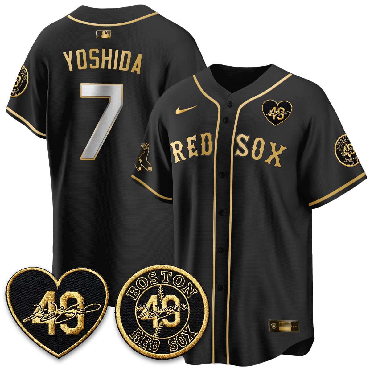 Boston Red Sox Tim Wakefield Memorial Patch Vaper Premier Limited Jersey - All Stitched