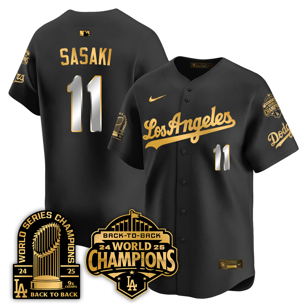 LAD Gold Collection Vapor Limited Jersey - 9x & B2B Champs - Stitched