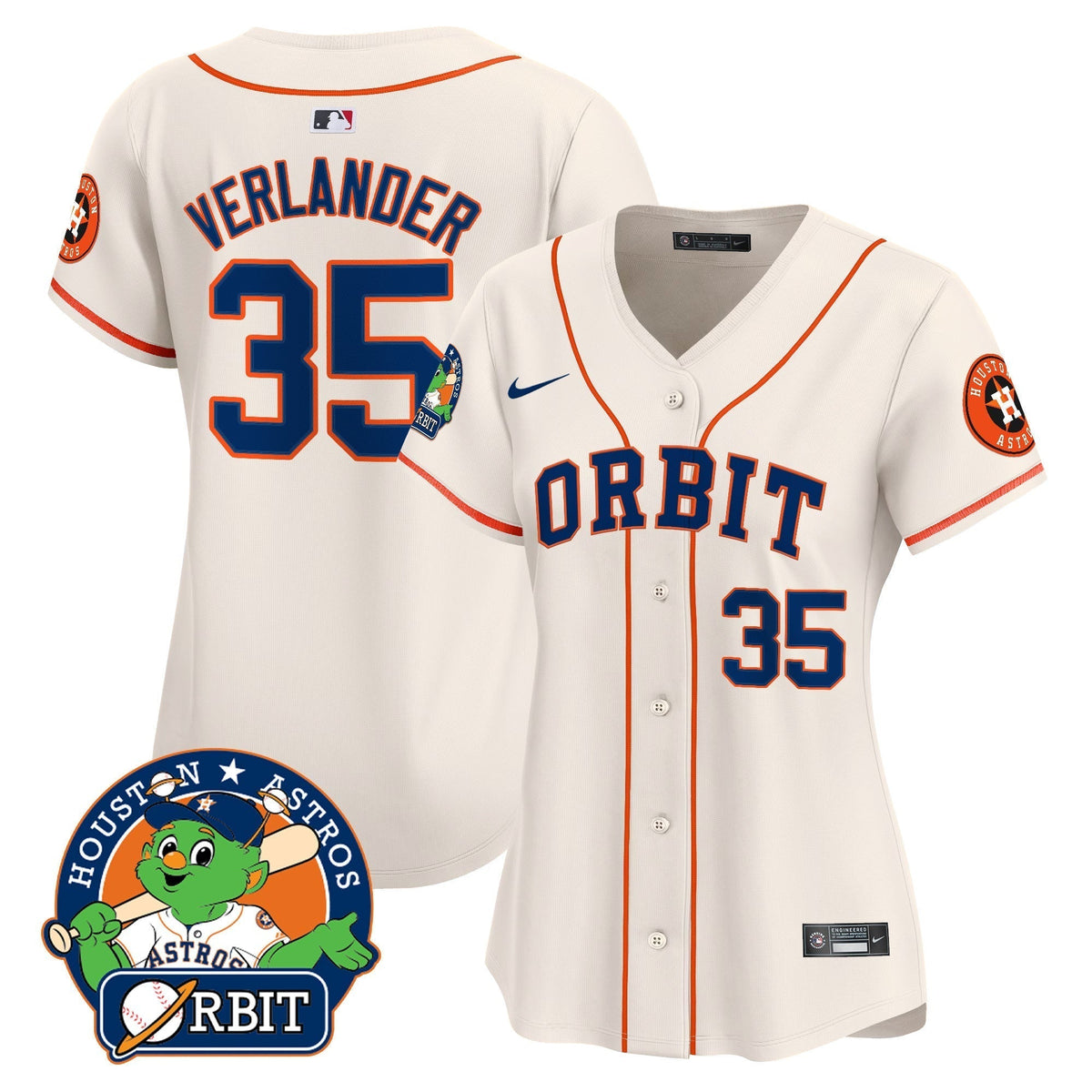 Women's Astros Orbit Patch Vapor Premier Limited Jersey - All Stitched