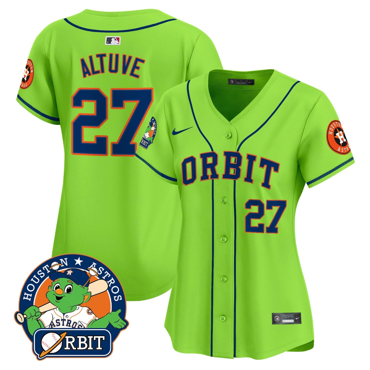 Women's Astros Orbit Patch Vapor Premier Limited Jersey - All Stitched