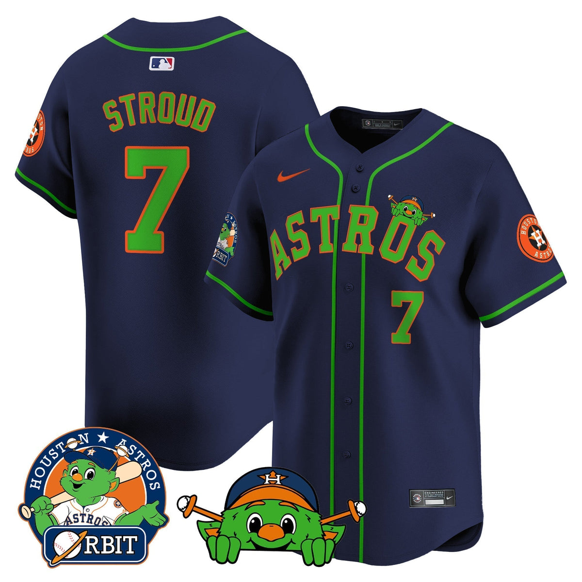 Astros Orbit Patch Vapor Premier Limited Jersey V3 - All Stitched