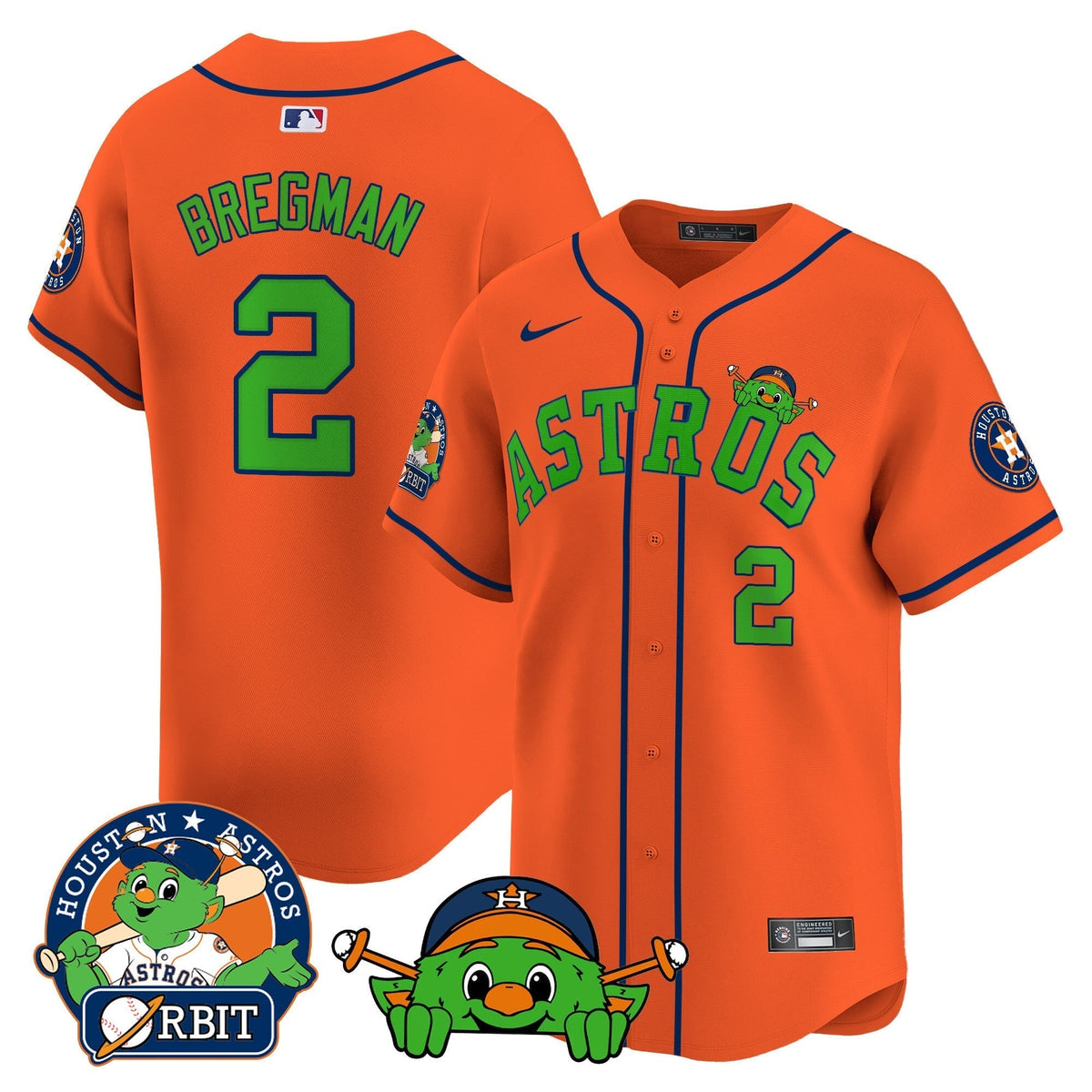 Astros Orbit Patch Vapor Premier Limited Jersey V3 - All Stitched