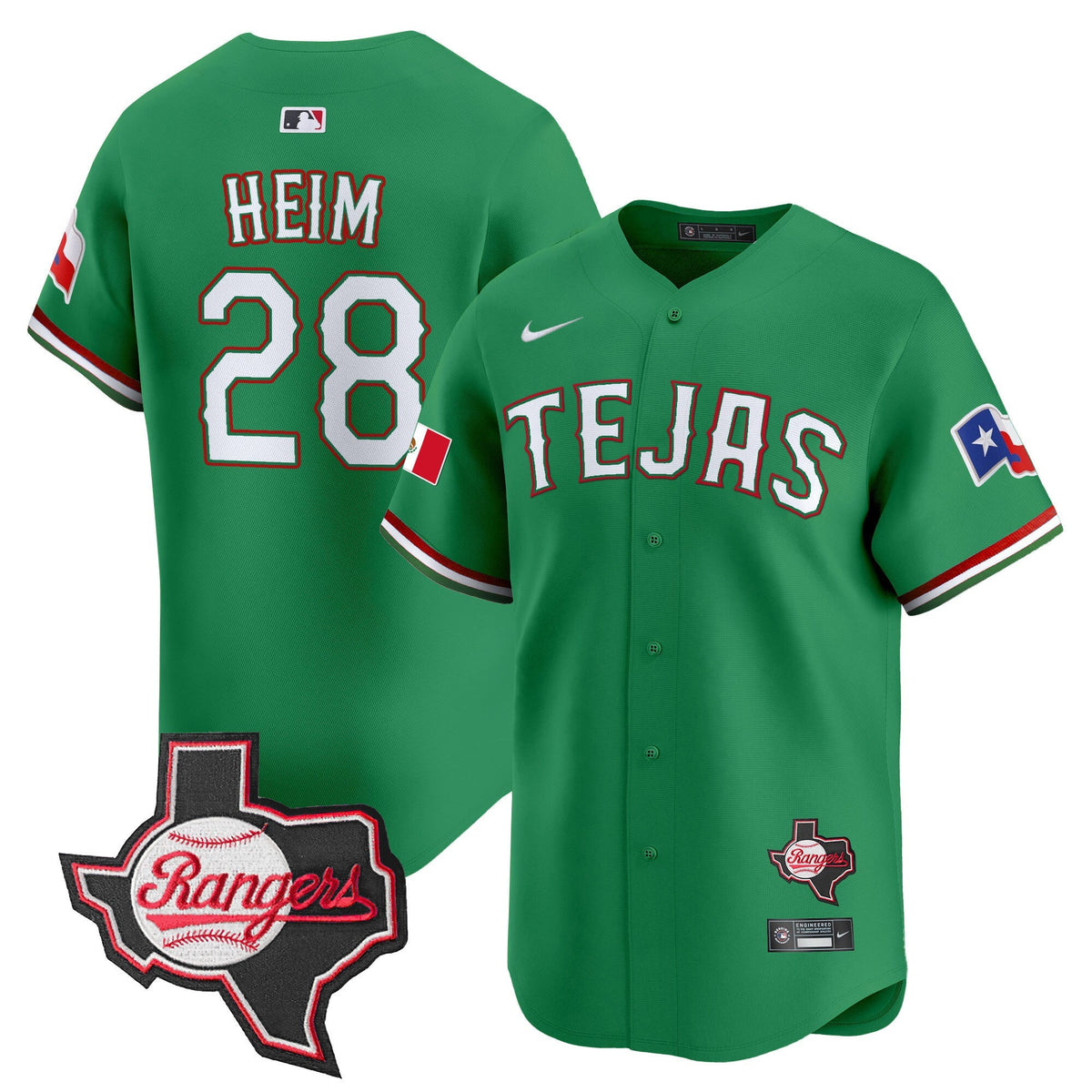 TEX Mexico Texas Patch Vapor Premier Limited Jersey - All Stitched