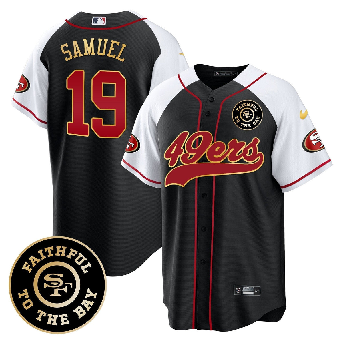 49ers Faithful To The Bay Patch Baseball Jersey - All Stitched