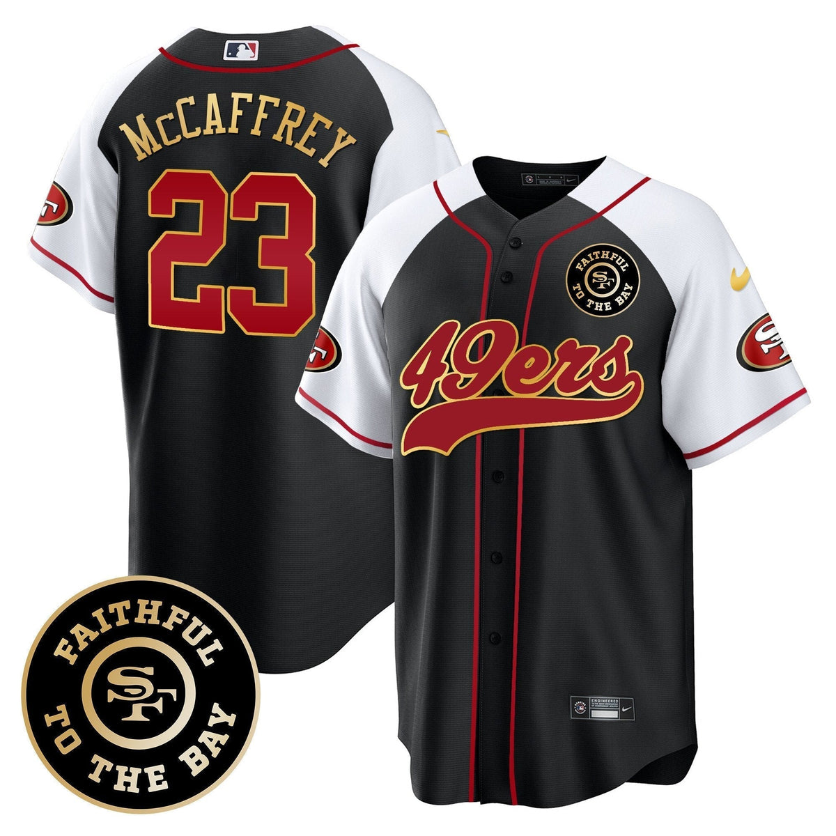 49ers Faithful To The Bay Patch Baseball Jersey - All Stitched